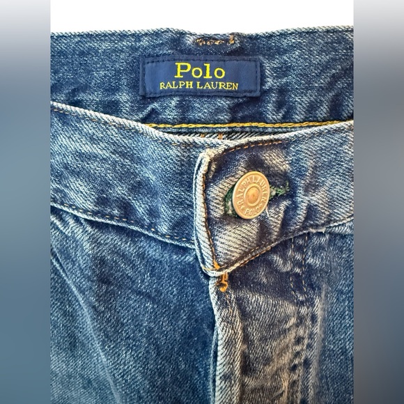 NWT Polo Ralph Lauren Men Paint Splatter Denim classic Straight Jeans Blue 34x30 - Picture 3 of 12